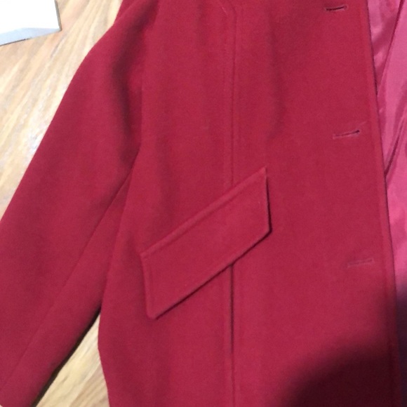 London Fog Red Wool Blend Pea Coat Sz M - Picture 7 of 9